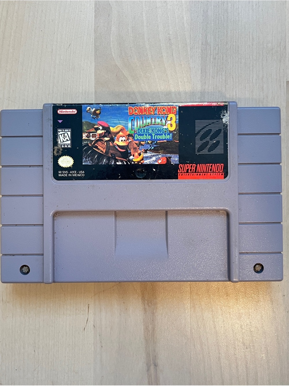 Donkey Kong Country 3 Dixie Kong’s Double Trouble SNES Game Cartridge Tested